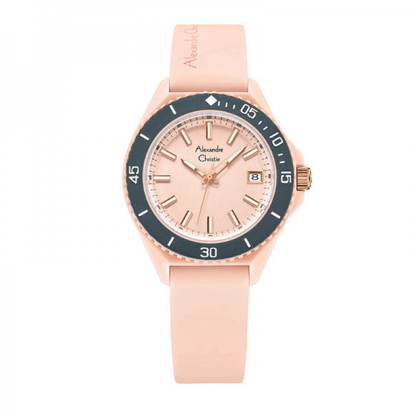 Alexandre Christie AC 2B34 Rosegold Peach Rubber Lady LDRRGPNGR